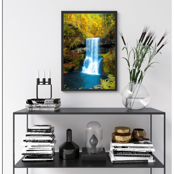 Lower South Falls, Oregon Waterfall Wall Art Design Poster Print Decor for Home - Picture 4 of 9